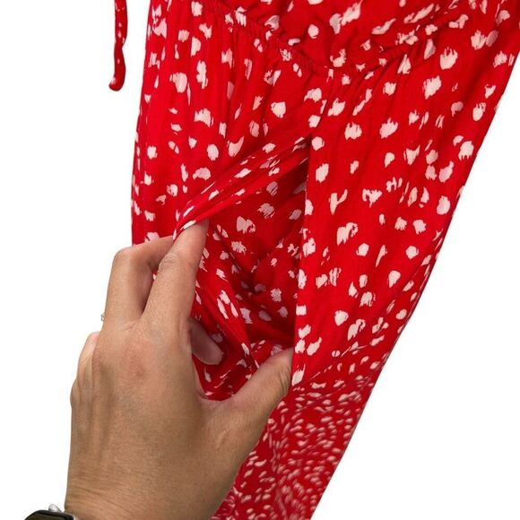 Maaji Spotted Kennedy Tie Back Wide Leg Jumpsuit Red Size Small - Picture 9 of 10